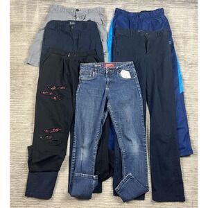Lot of 6 Kids Boys Size 18 Jeans Bottoms Shorts Russell Arizona Place etc+